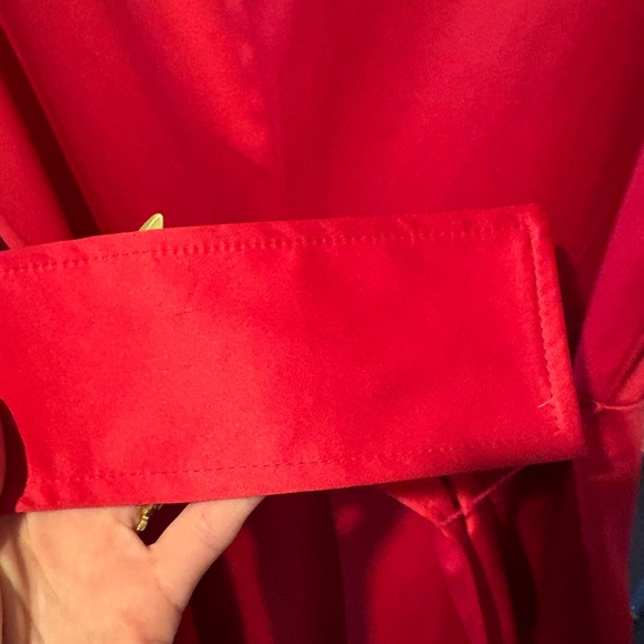 TAHARI Pink Sateen Trench Coat - Picture 5 of 8